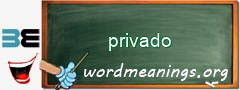 WordMeaning blackboard for privado